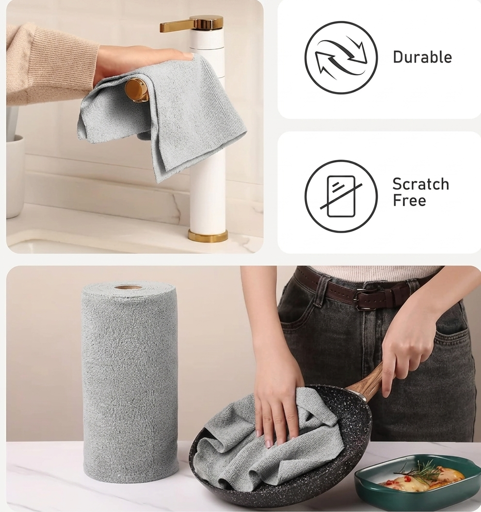Microfiber Reusable Cleaning Cloth (25 Sheets)